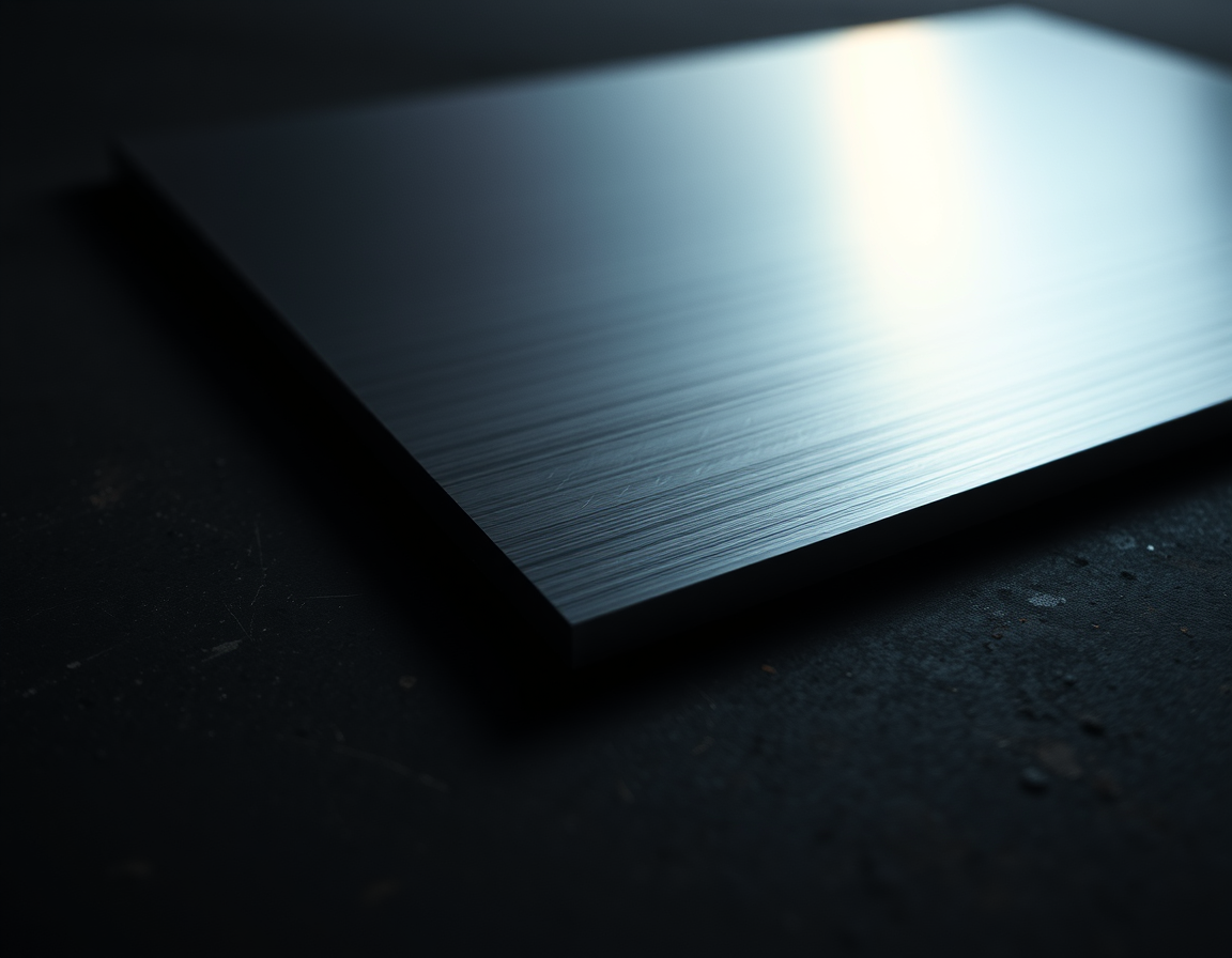 Placeholder material study — Raking light across a brushed aluminium sheet